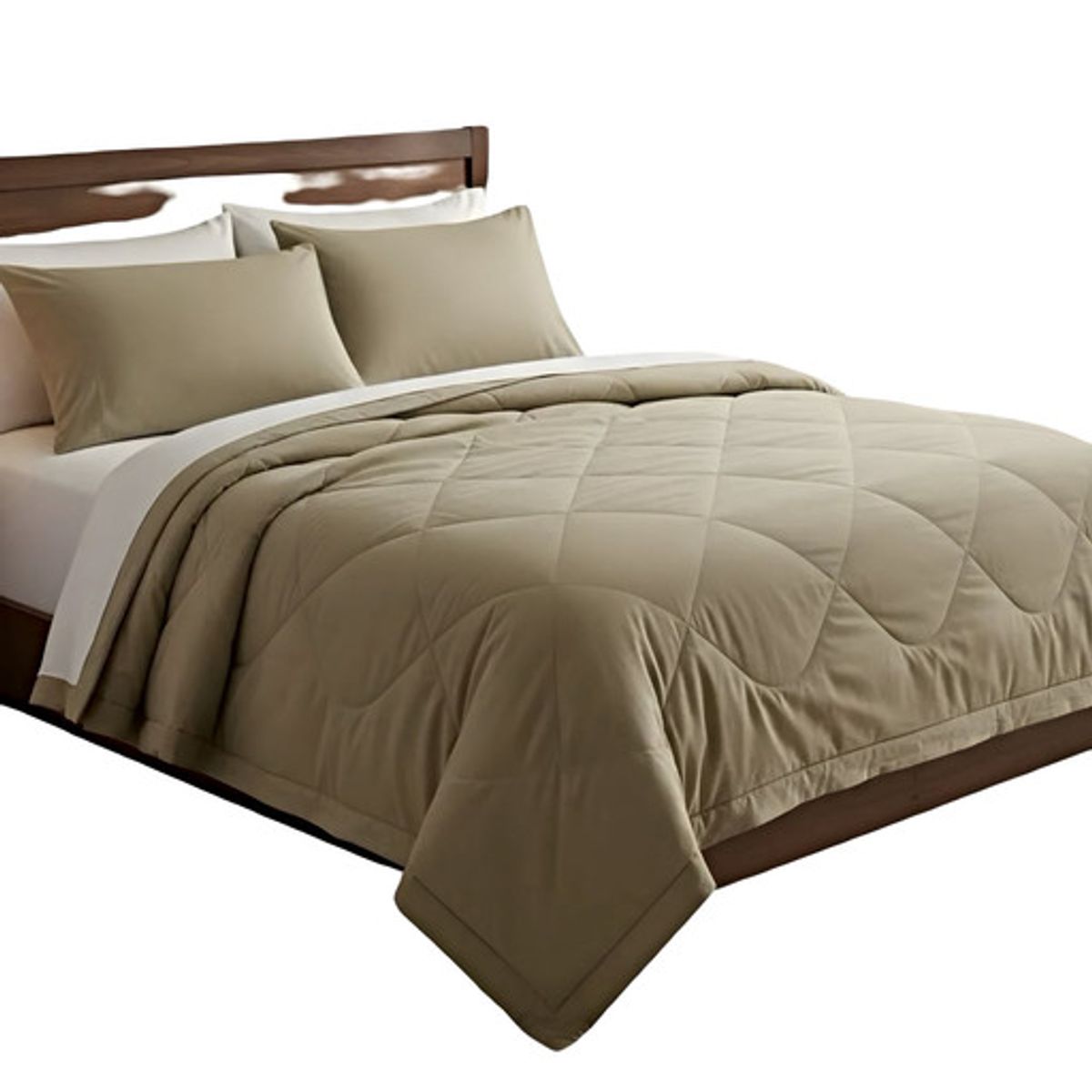 GENERICO - CUBRECAMA NORDICO DELGADO KING  BEIGE_.