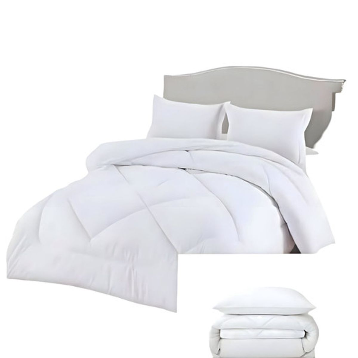 GENERICO - PLUMÓN NÓRDICO ACOLCHADO KING CON FUNDA DE ALMOHADA BLANCO