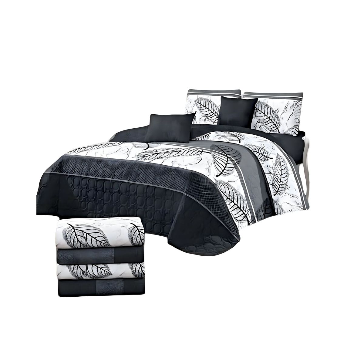 GENERICO - CUBRECAMA CON JUEGO DE SÁBANA 2PLAZAS D10