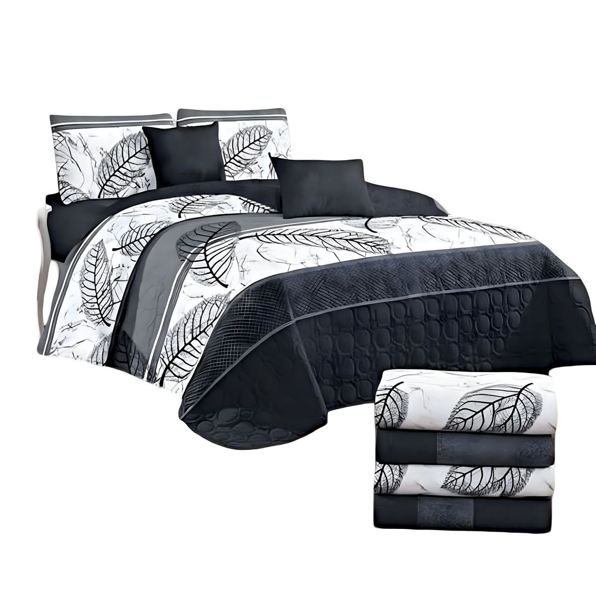 GENERICO - CUBRECAMA CON JUEGO DE SÁBANA 2PLAZAS D10