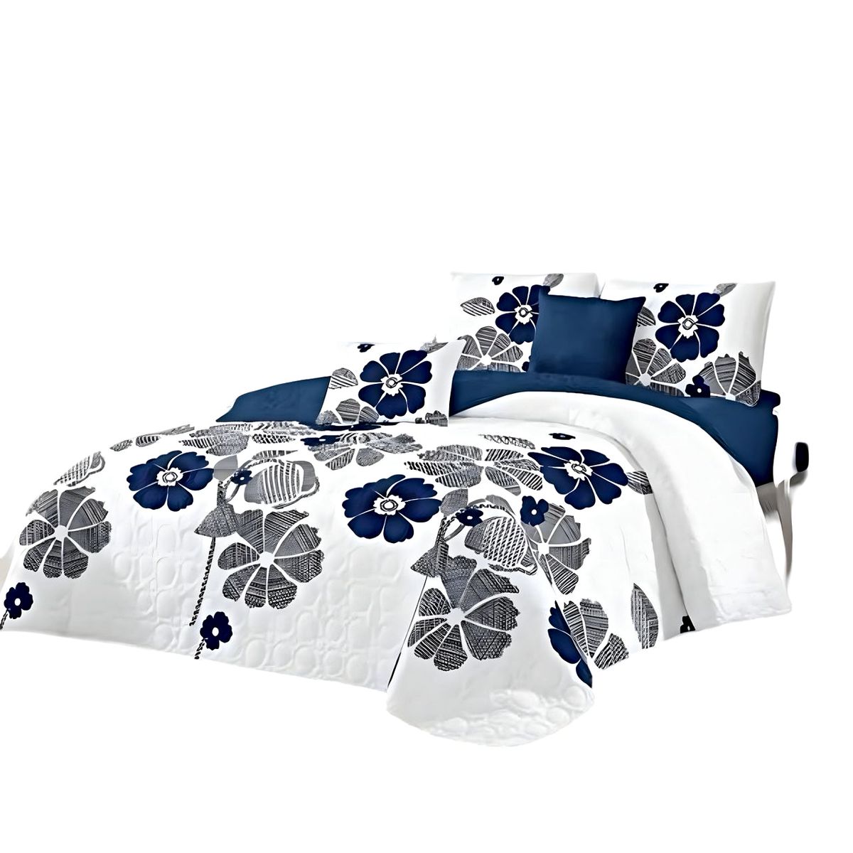 GENERICO - CUBRECAMA CON JUEGO DE SÁBANA KING K22