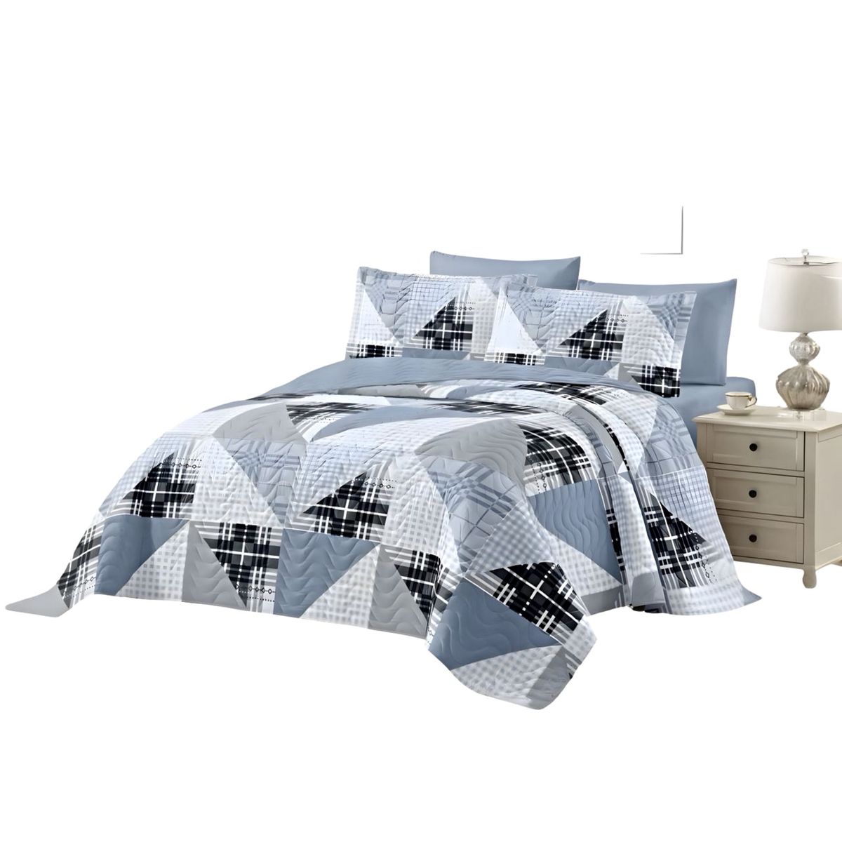 GENERICO - CUBRECAMA QUILT DE VERANO PLAZA Y MEDIA 180X230 P5_.