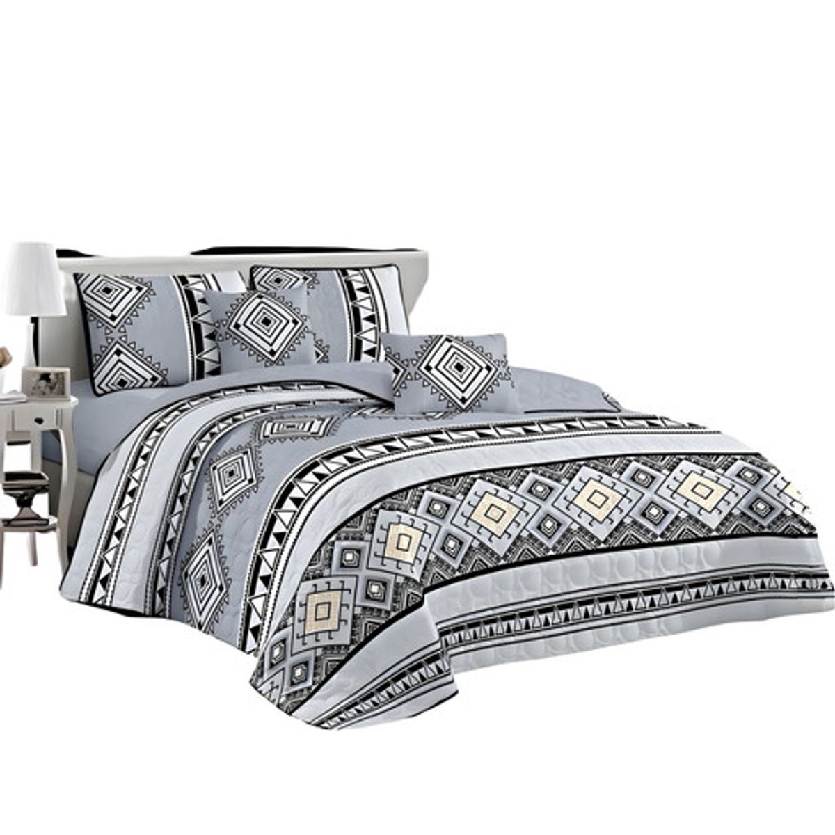 GENERICO - CUBRECAMA QUILT DE VERANO PLAZA Y MEDIA 180X230 P9
