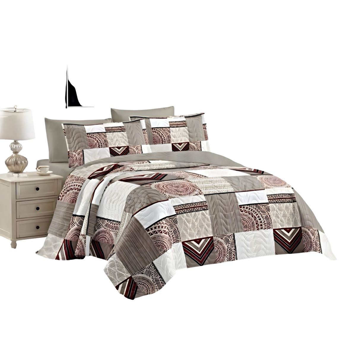 GENERICO - CUBRECAMA QUILT DE VERANO PLAZA Y MEDIA 180X230 P12