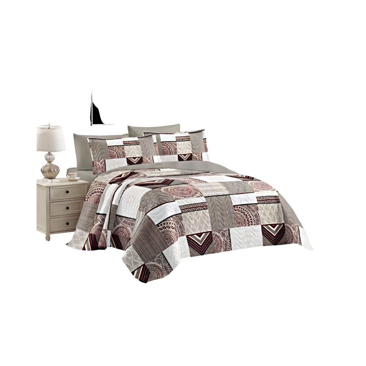 GENERICO - CUBRECAMA QUILT DE VERANO PLAZA Y MEDIA 180X230 P12