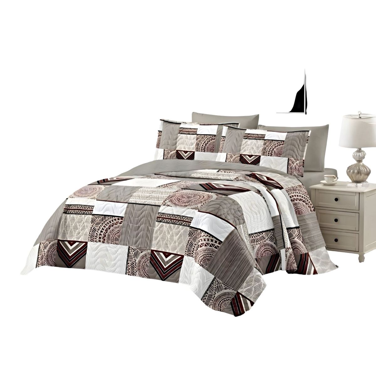 GENERICO - CUBRECAMA QUILT DE VERANO PLAZA Y MEDIA 180X230 P12