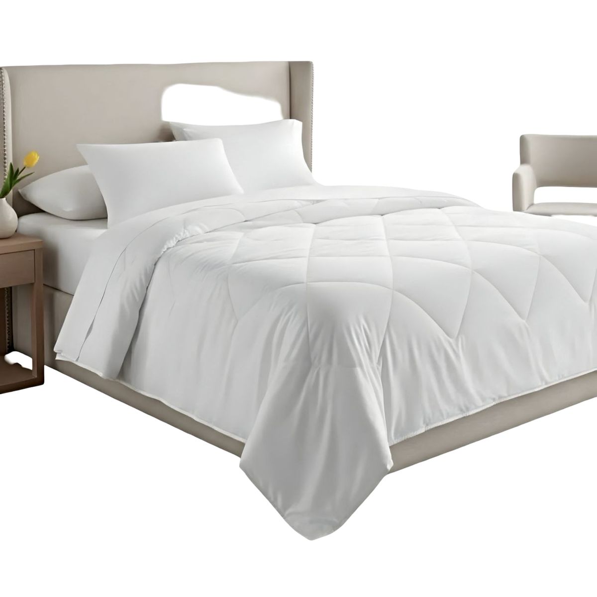 GENERICO - CUBRECAMA NORDICO DELGADO KING BLANCO