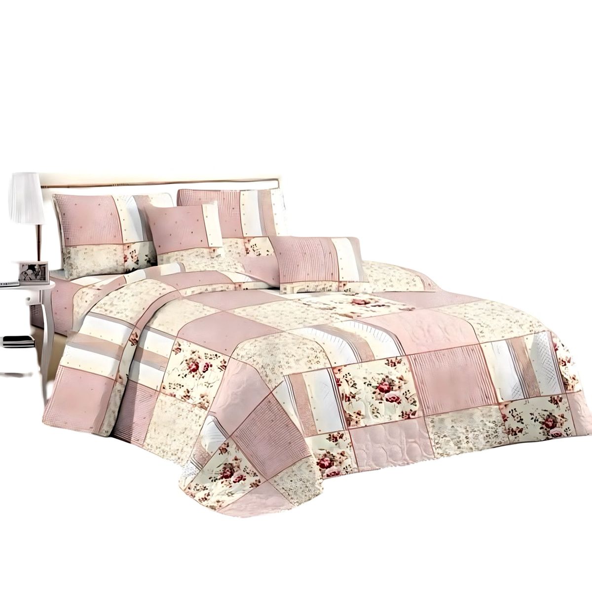 GENERICO - CUBRECAMA CON JUEGO DE SÁBANA PLAZA Y MEDIA P19