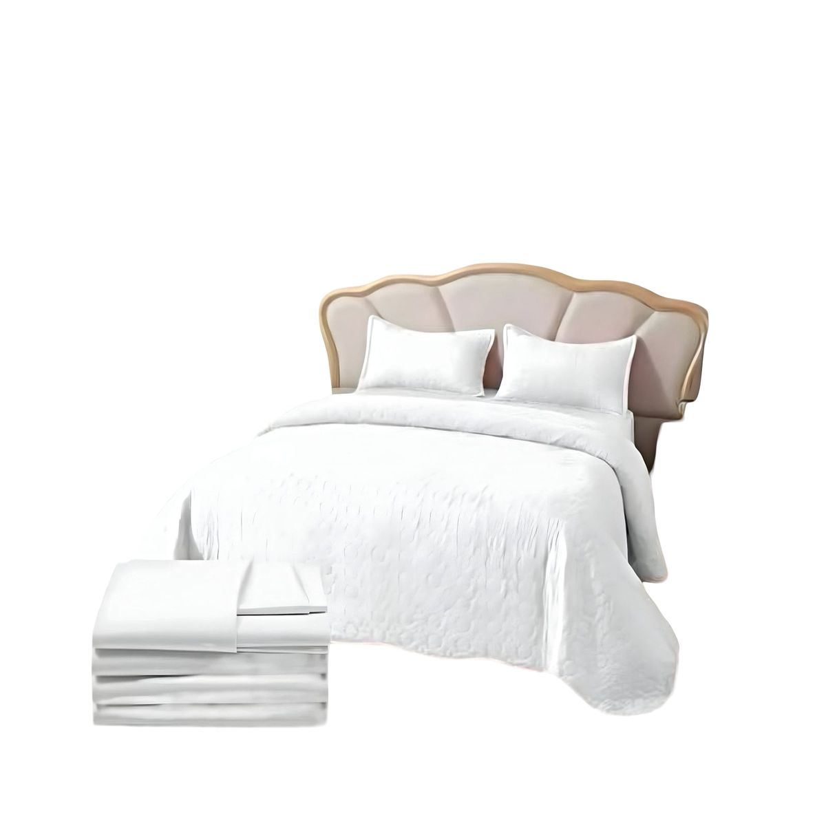 GENERICO - CUBRECAMA CON JUEGO DE SÁBANA 2PLAZAS D1