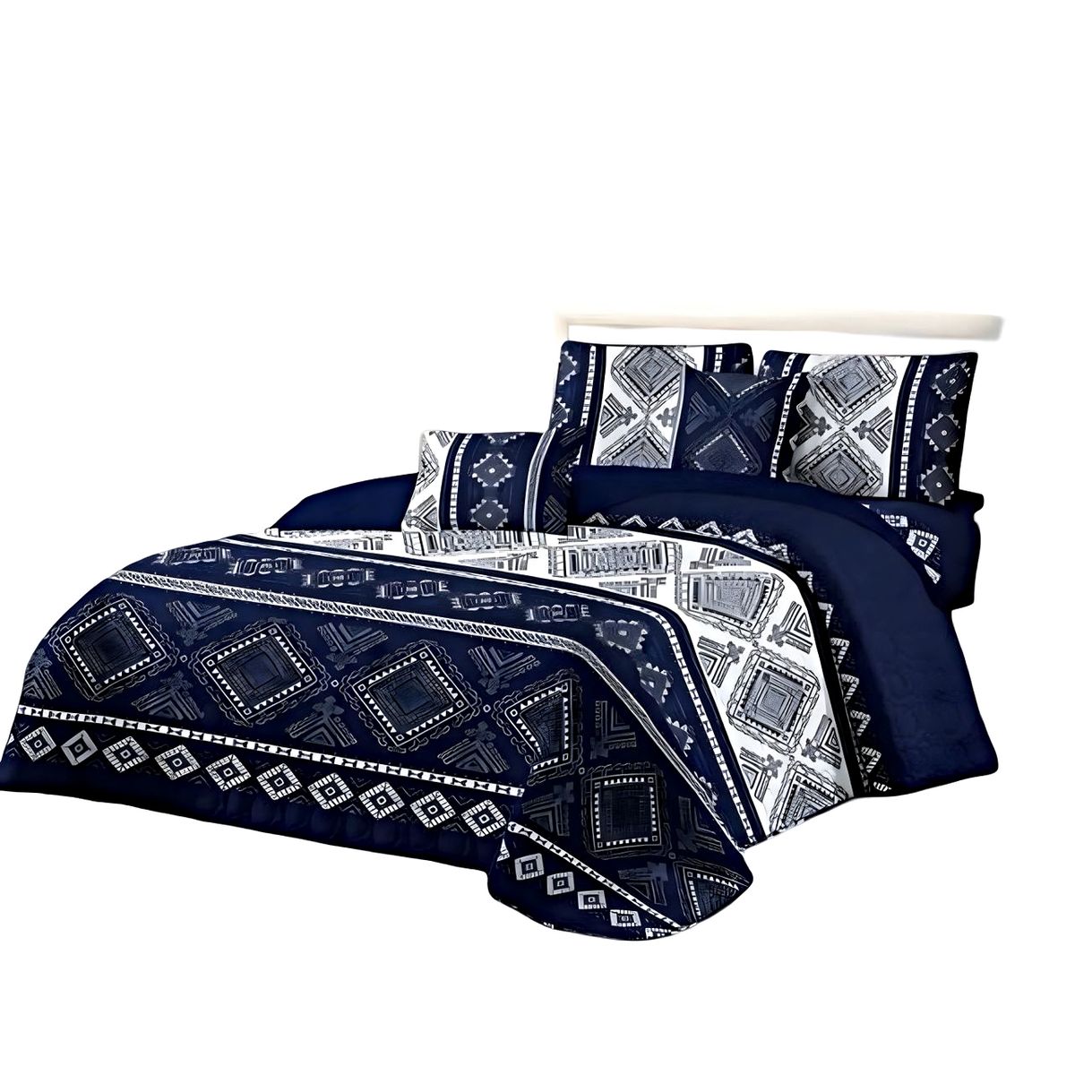 GENERICO - CUBRECAMA CON JUEGO DE SÁBANA 2PLAZAS D4