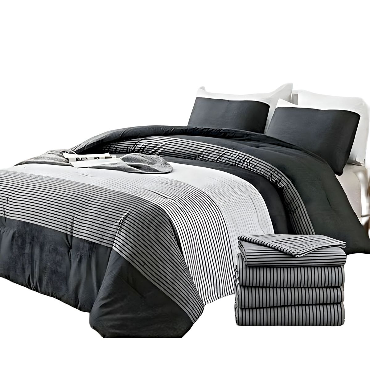 GENERICO - CUBRECAMA CON JUEGO DE SÁBANA 2PLAZAS D7