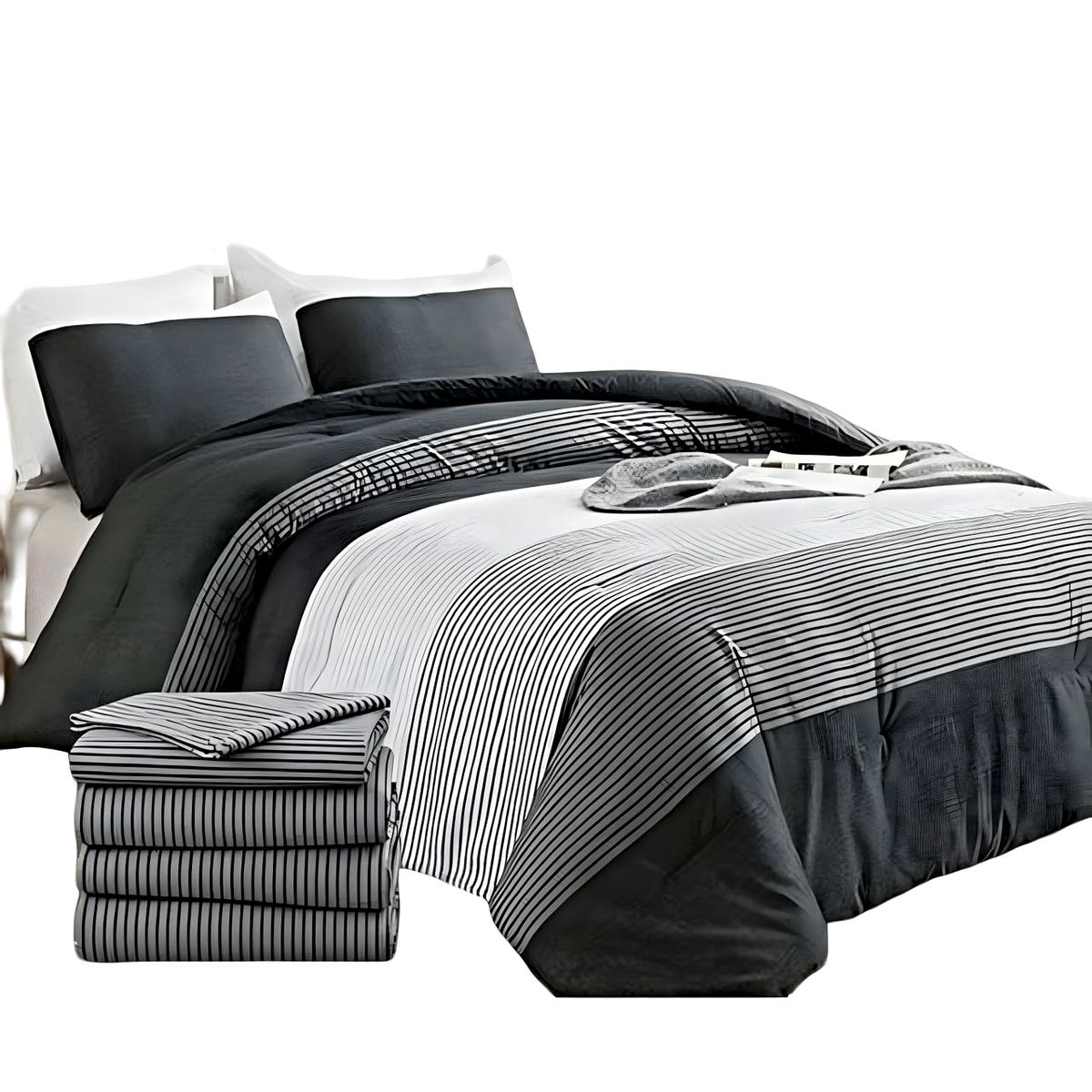 GENERICO - CUBRECAMA CON JUEGO DE SÁBANA 2PLAZAS D7