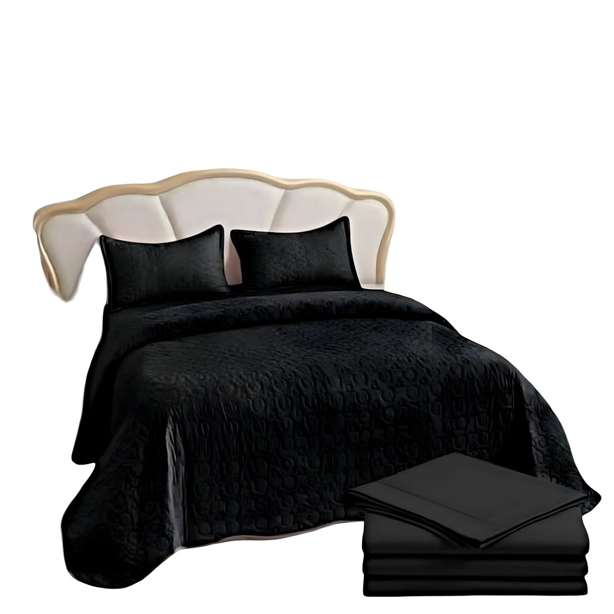 GENERICO - CUBRECAMA CON JUEGO DE SÁBANA 2PLAZAS D19