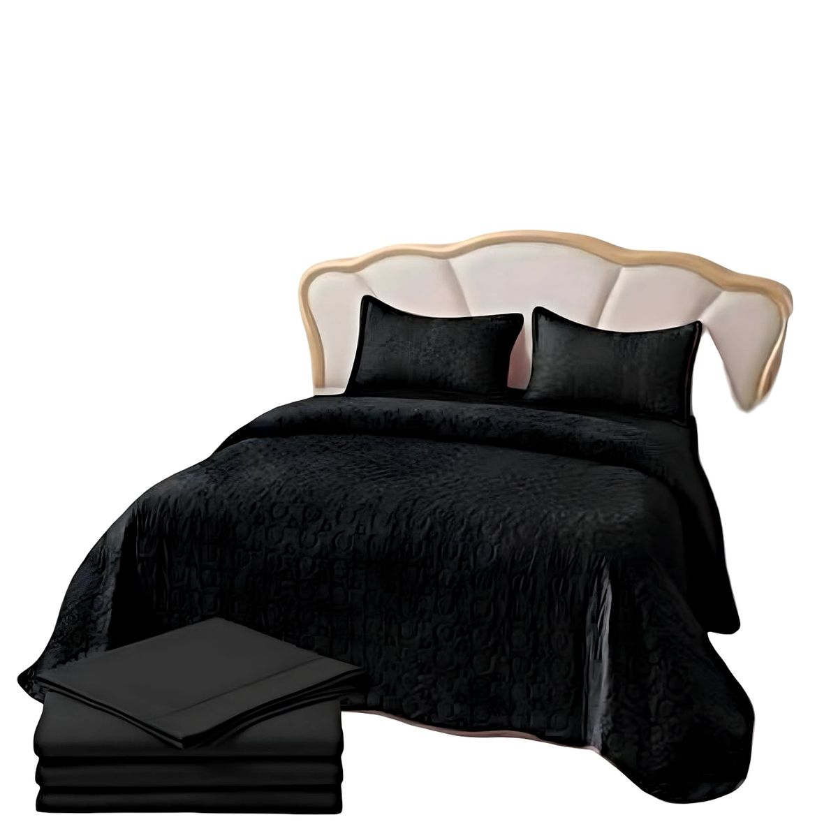 GENERICO - CUBRECAMA CON JUEGO DE SÁBANA 2PLAZAS D19