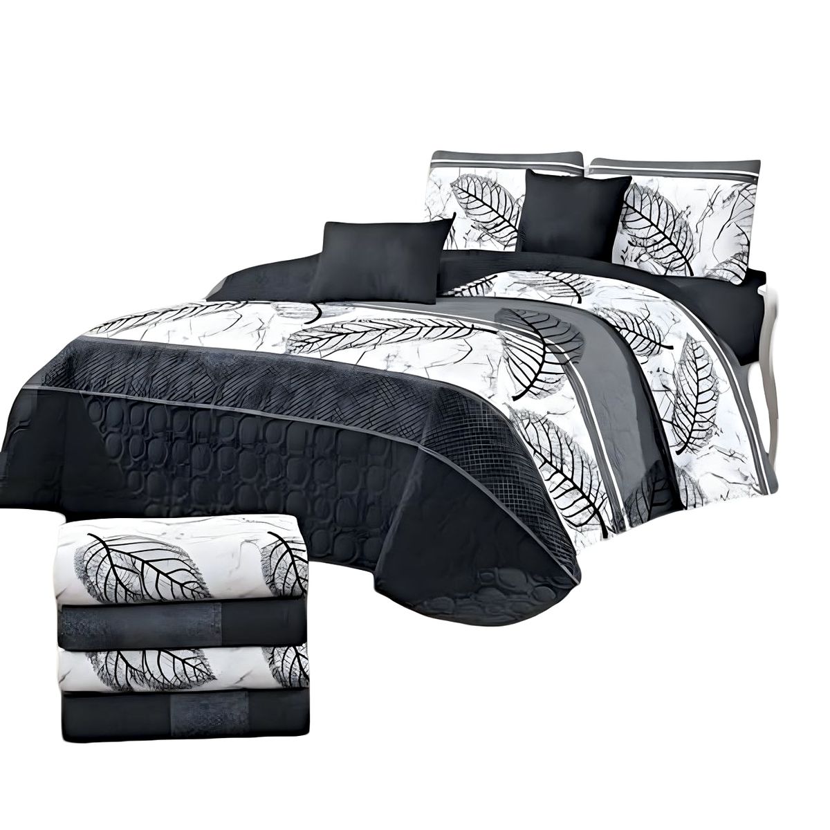 GENERICO - CUBRECAMA CON JUEGO DE SÁBANA KING K9