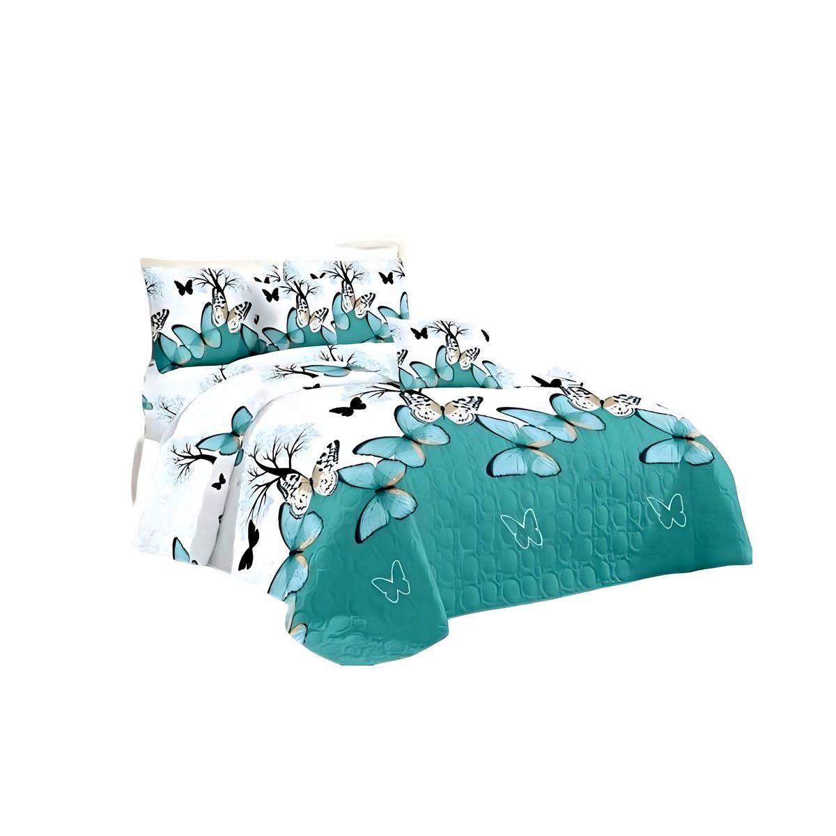 GENERICO - CUBRECAMA CON JUEGO DE SÁBANA KING K2