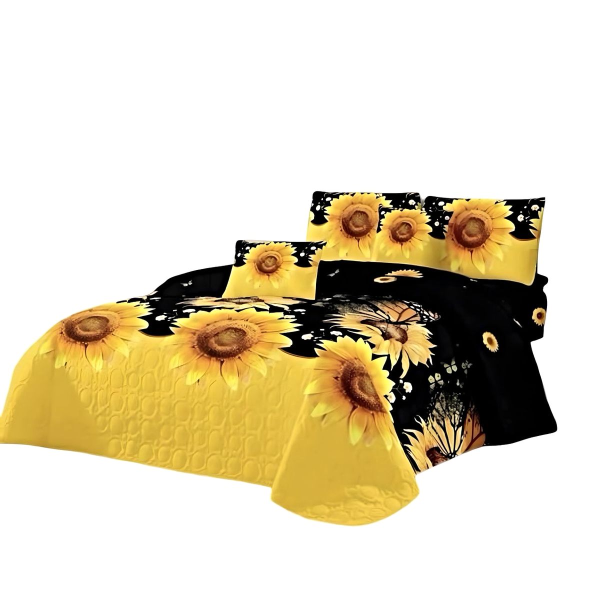 GENERICO - CUBRECAMA CON JUEGO DE SÁBANA KING K25