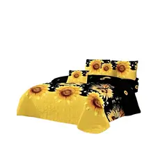 GENERICO - CUBRECAMA CON JUEGO DE SÁBANA KING K25