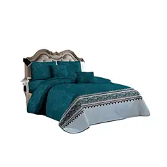 GENERICO - CUBRECAMA CON JUEGO DE SÁBANA KING K24