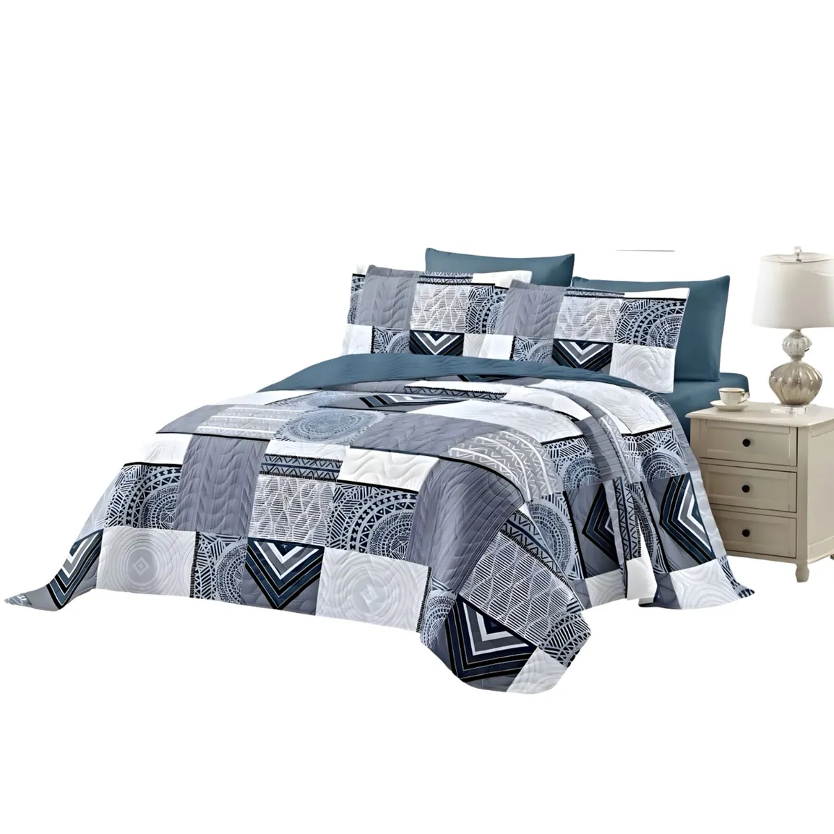GENERICO - CUBRECAMA QUILT DE VERANO PLAZA Y MEDIA 180X230 P8