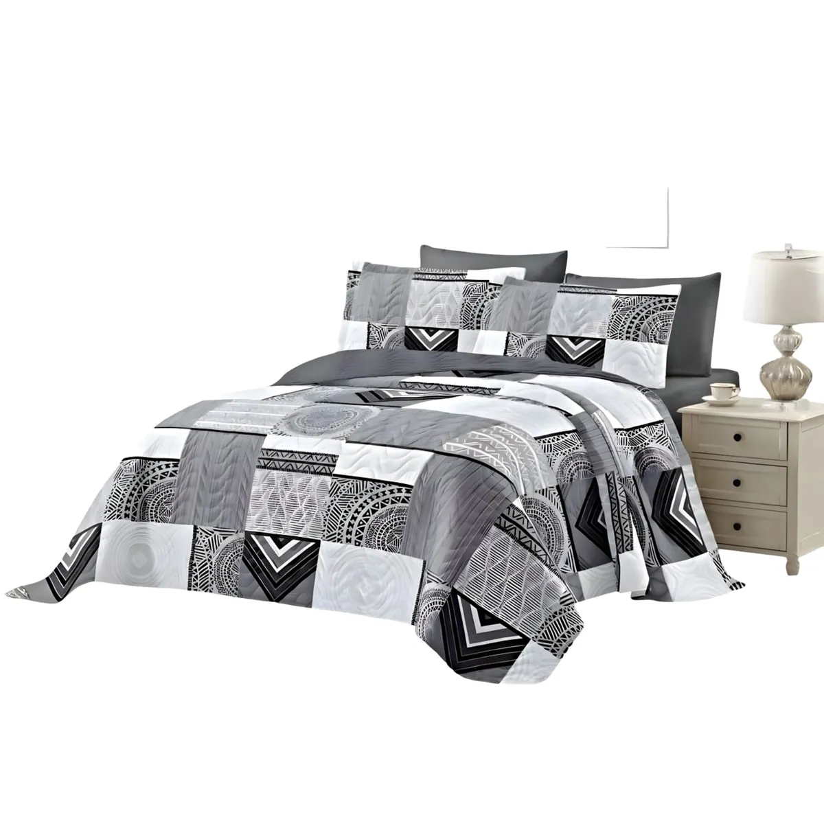 GENERICO - CUBRECAMA QUILT DE VERANO PLAZA Y MEDIA 180X230 P11