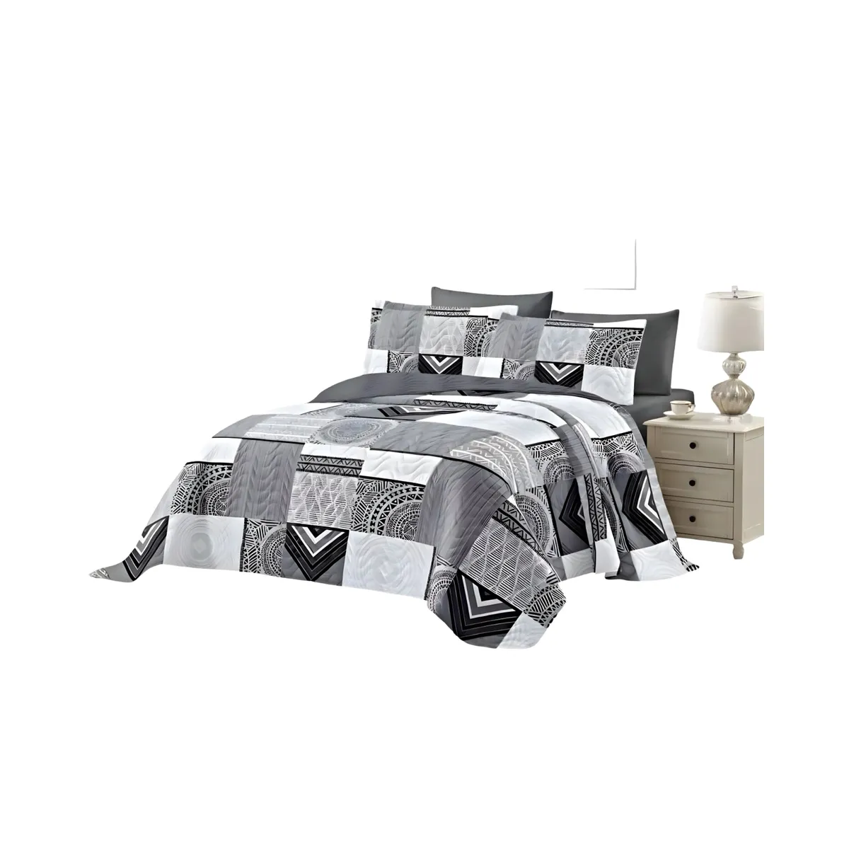 GENERICO - CUBRECAMA QUILT DE VERANO PLAZA Y MEDIA 180X230 P11