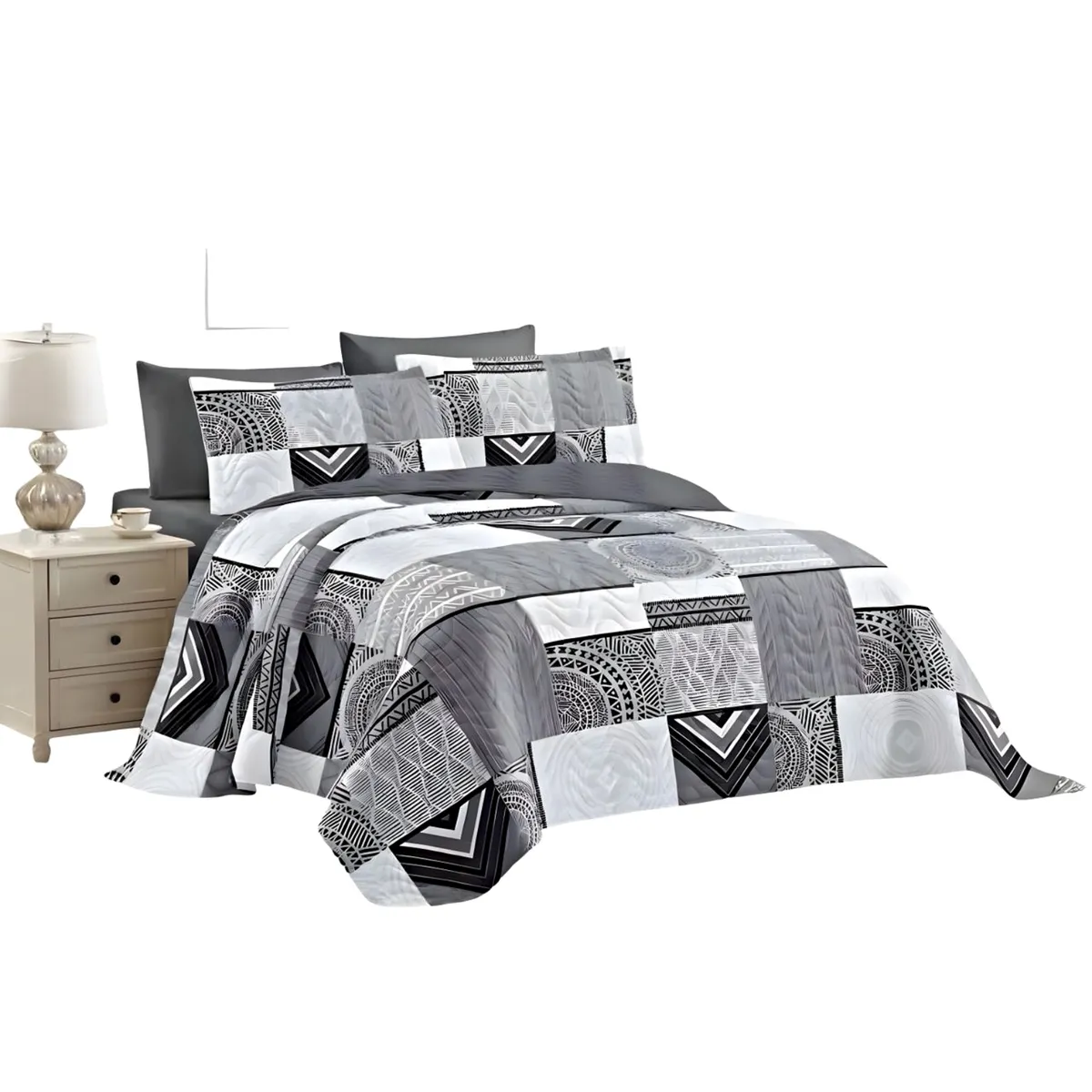 GENERICO - CUBRECAMA QUILT DE VERANO PLAZA Y MEDIA 180X230 P11