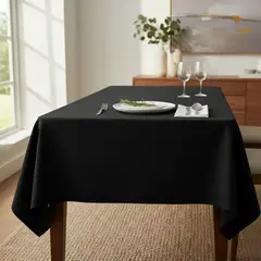 GENERICO - Pack x 5 Mantel Rectangular Negro Intenso 210×145 cm