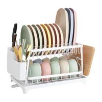 Escurridor Secador De Loza Platos Extraíble 2 Niveles Color Negro