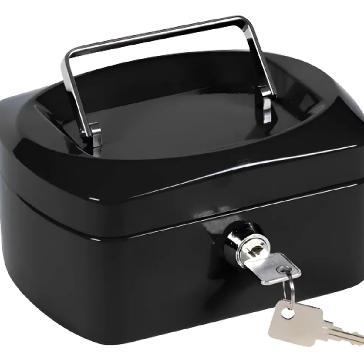 GENERICO - Caja De Efectivo Metálica De Seguridad Portátil Con Llaves Color Negro