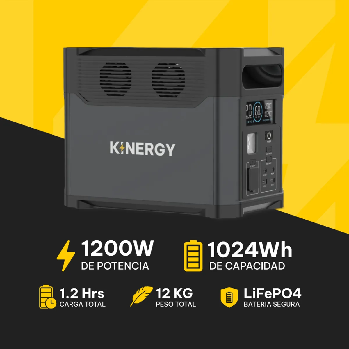 GENERICO - Generador Energia Electrica Portátil Solar Kinergy 1200w1024wh