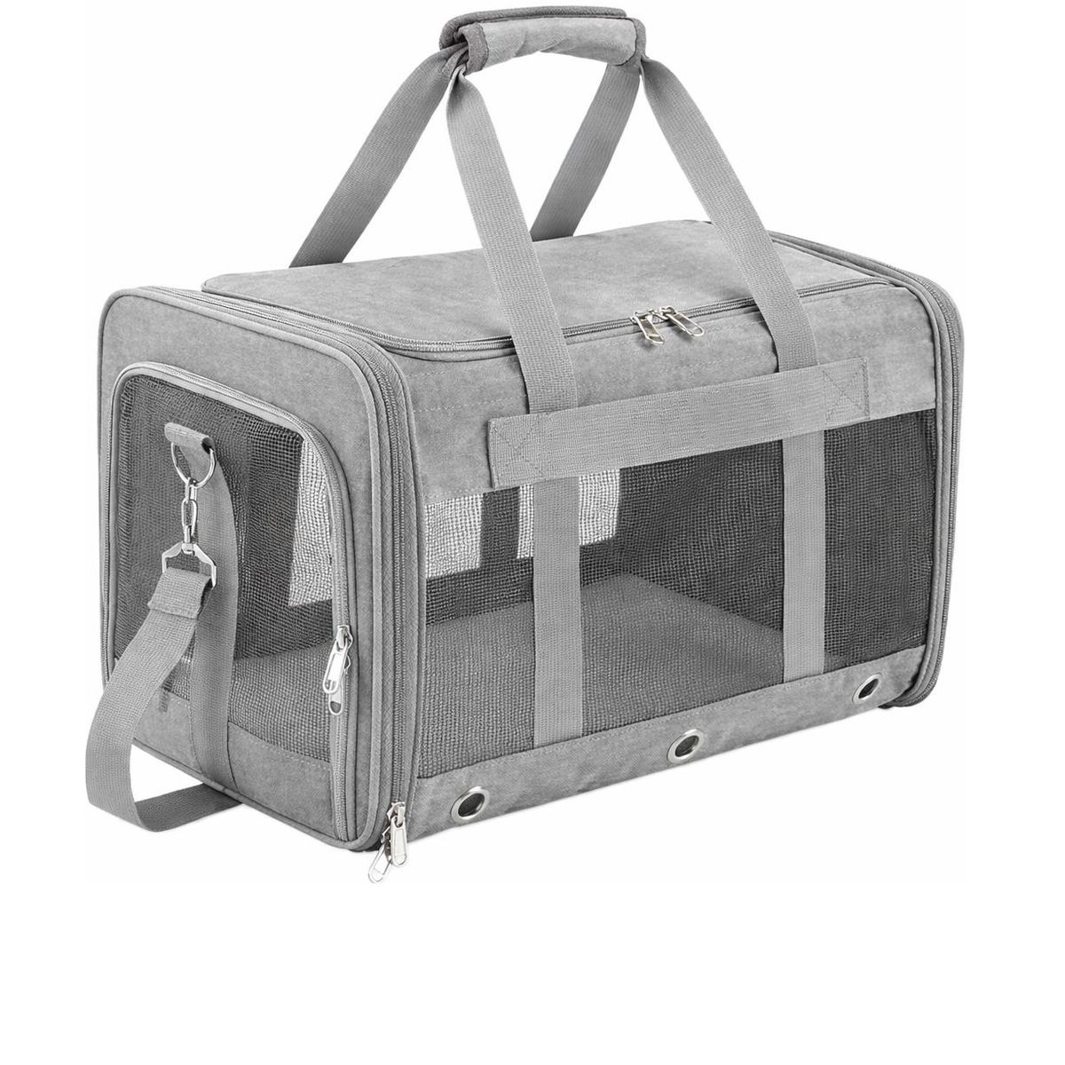 GENERICO - Bolso plegable para transportar mascotas pequeñas Máx 7 kg GRIS