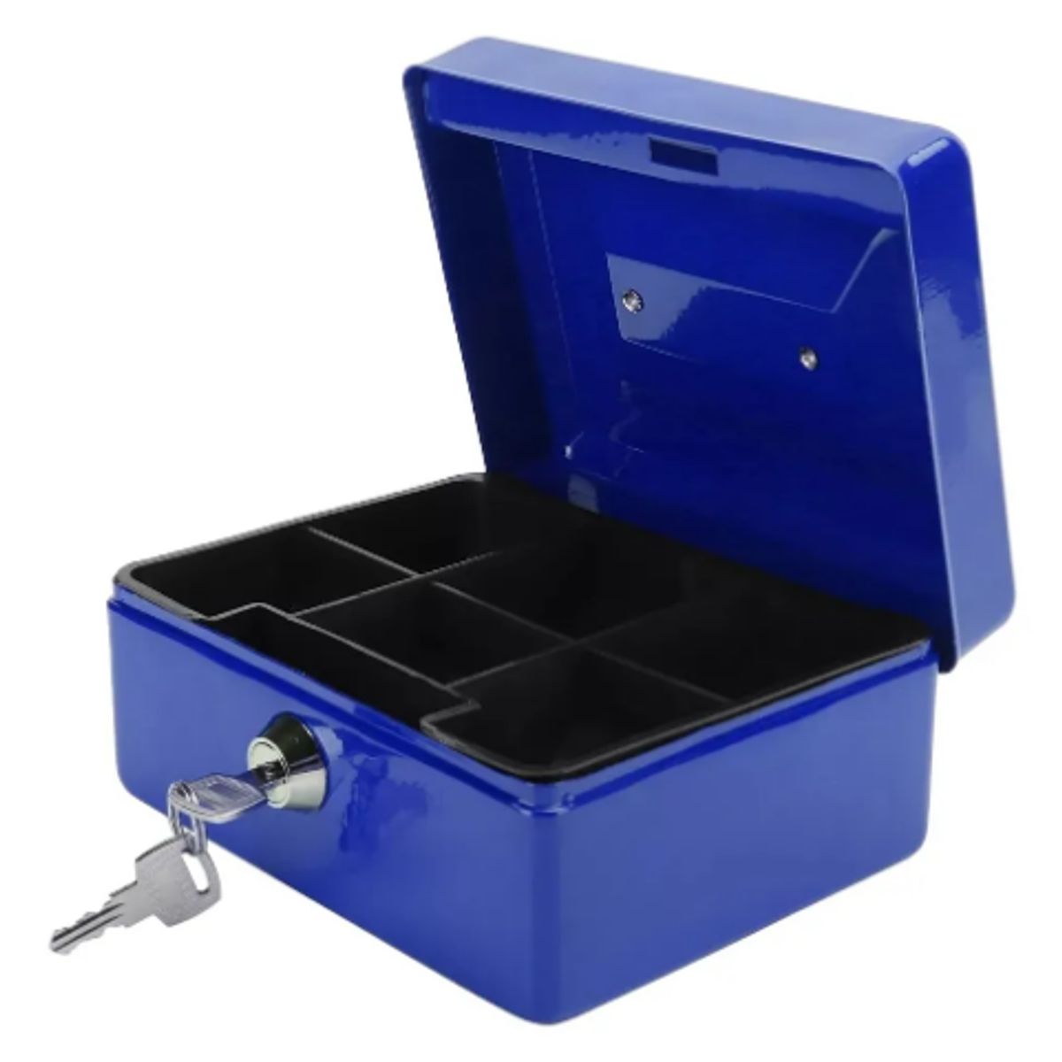 GENERICO - Caja De Seguridad Metal Para Efectivo Con Cerradura Y Llaves Color Azul