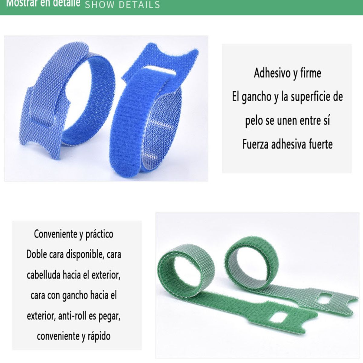 30pcs 15cm Cinta Autoadhesiva Magic Cable Tie Nylon Arnés, marca GENERAL - Foto Principal