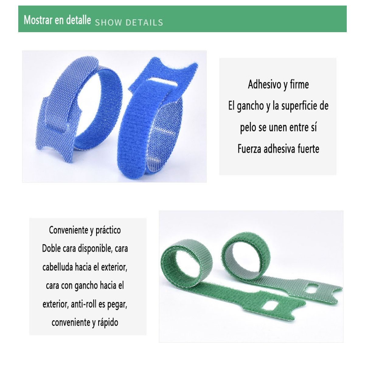 30pcs 15cm Cinta Autoadhesiva Magic Cable Tie Nylon Arnés, marca GENERAL - Foto Principal