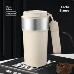 GENERICO - Termo Para Cafe Mug Vaso Termico 510ml Sellable Inoxidable Acero Inoxidable Blanco