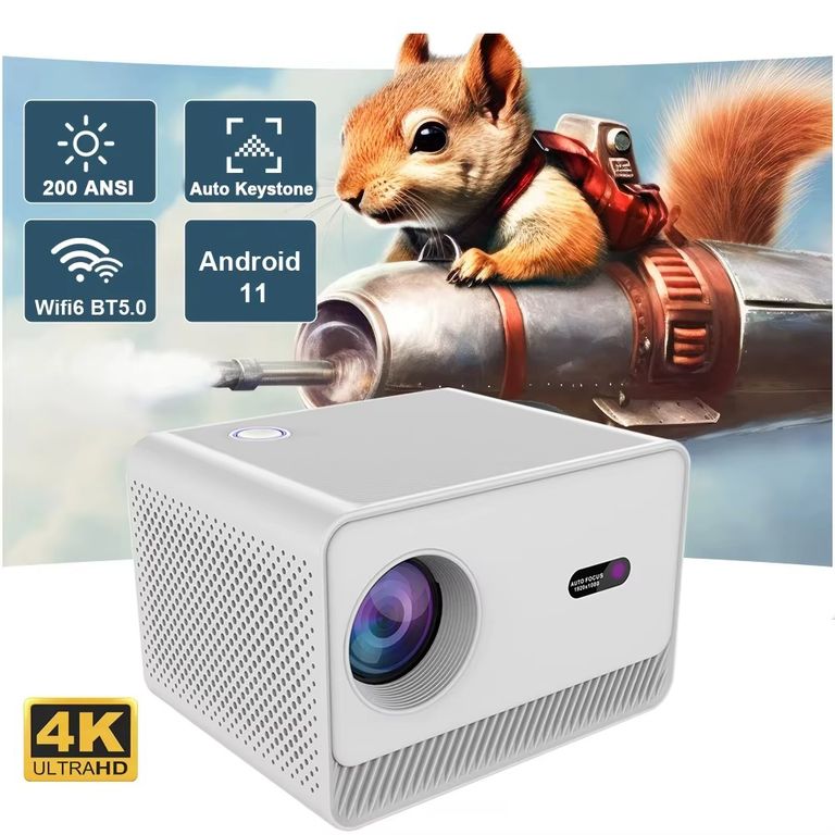 BLUEDREAMER Este es un proyector 4K de alta definición que admite WiFi dual y es un proyector portátil