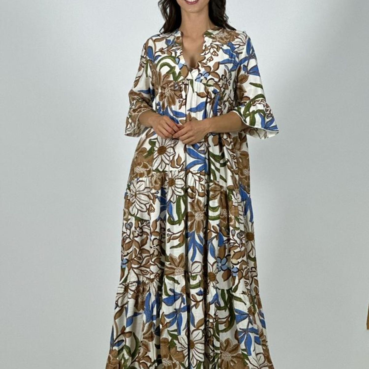 ENIGMATICA BOUTIQUE - Vestido Viscosa Italiana Floreado