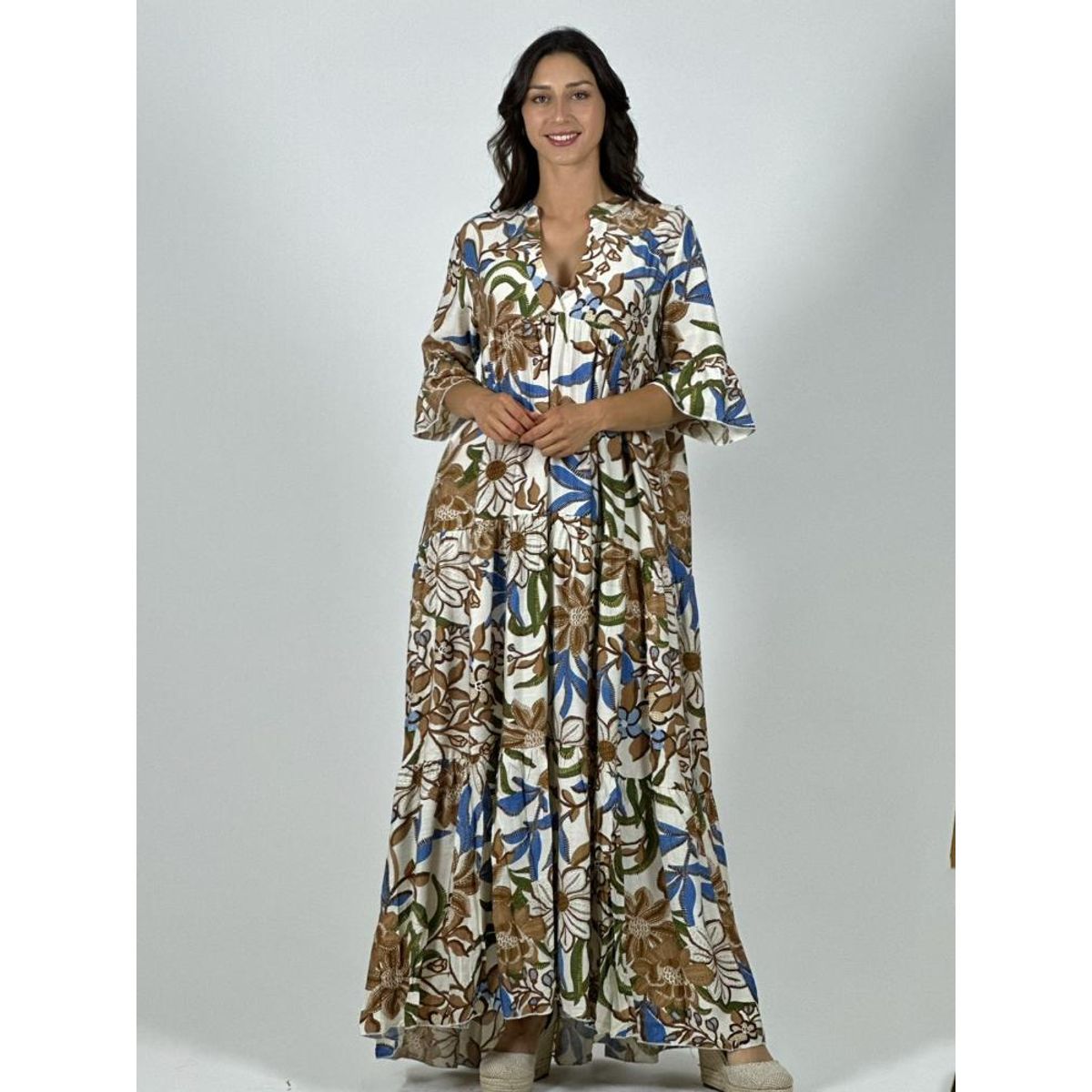 ENIGMATICA BOUTIQUE - Vestido Viscosa Italiana Floreado