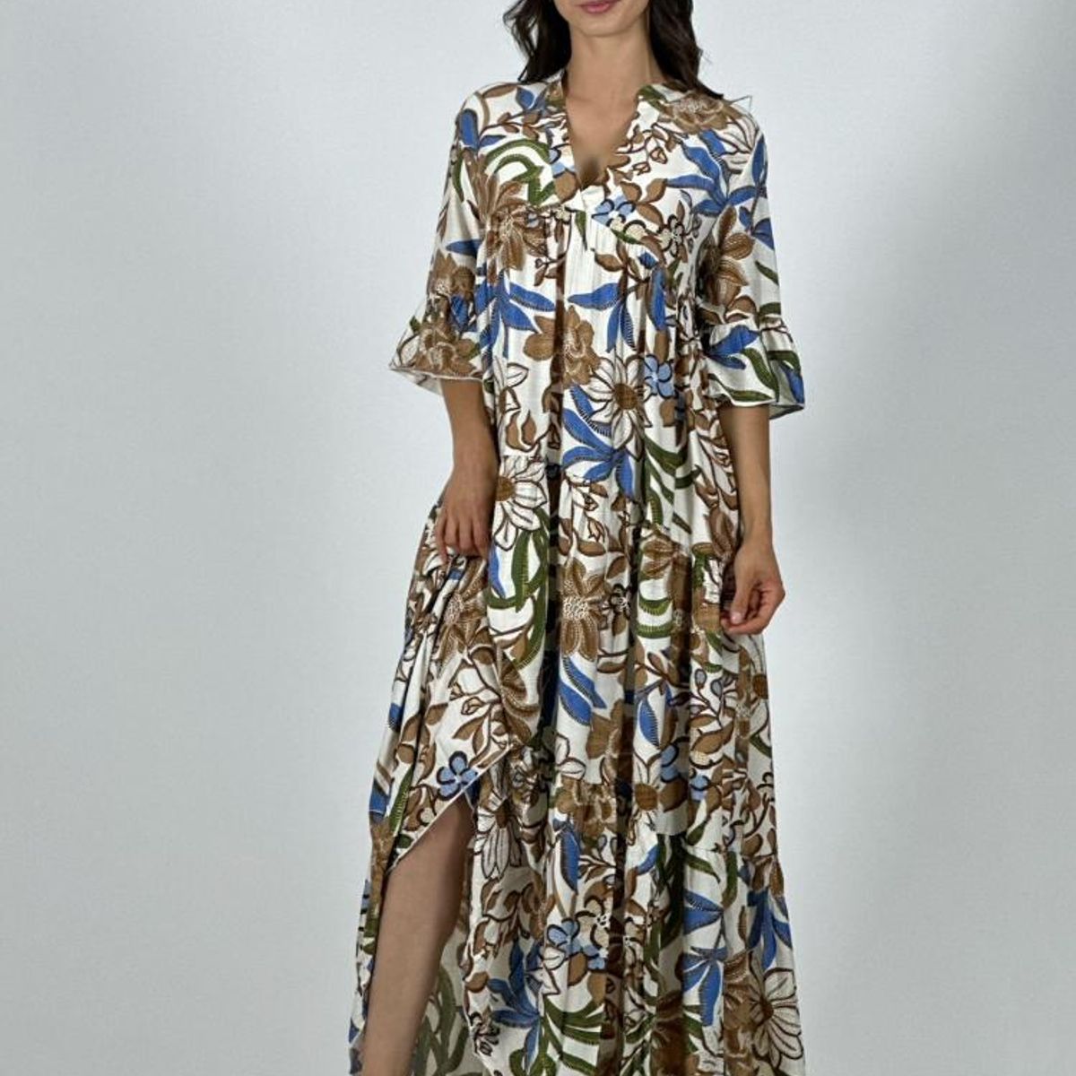 ENIGMATICA BOUTIQUE - Vestido Viscosa Italiana Floreado