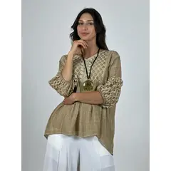 ENIGMATICA BOUTIQUE - Blusa Mangas y Torso Encaje