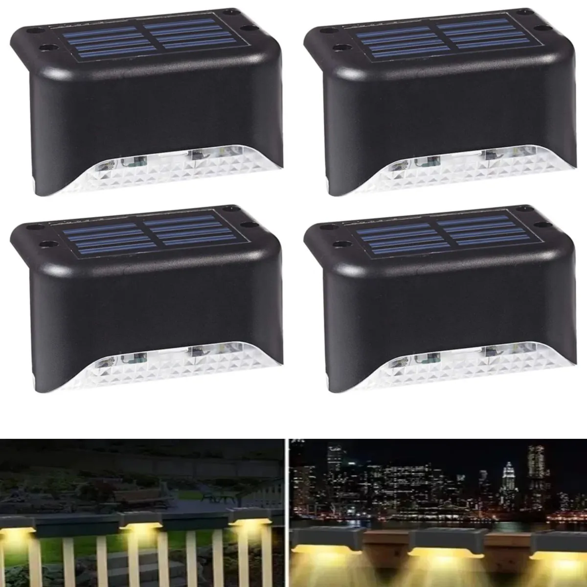 KUANGYE - Lampara Solar Led - Luz Cálida 4 Unidades