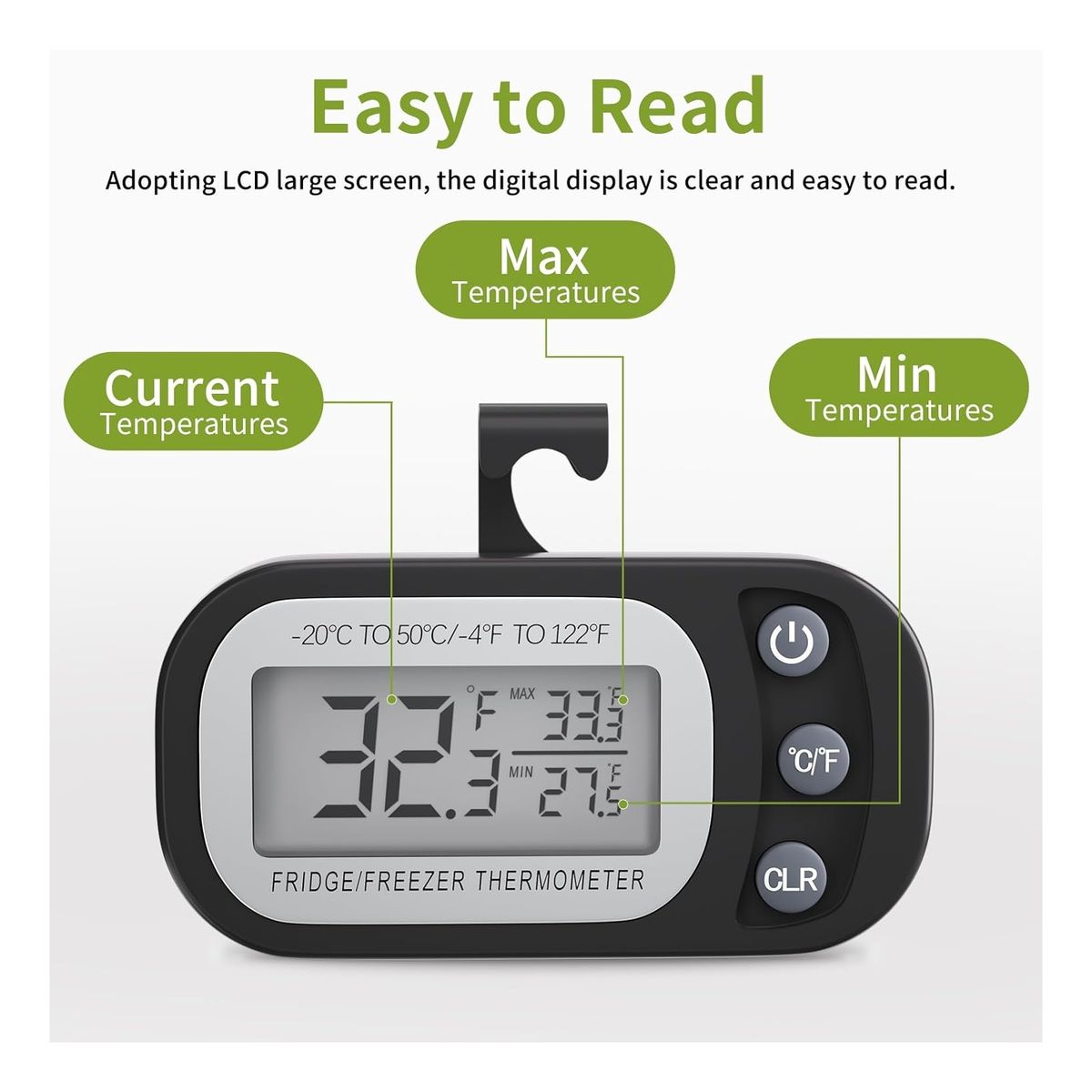 GENERICO - Termómetro Digital para HeladeraRefrigerador Para Uso en Cocina