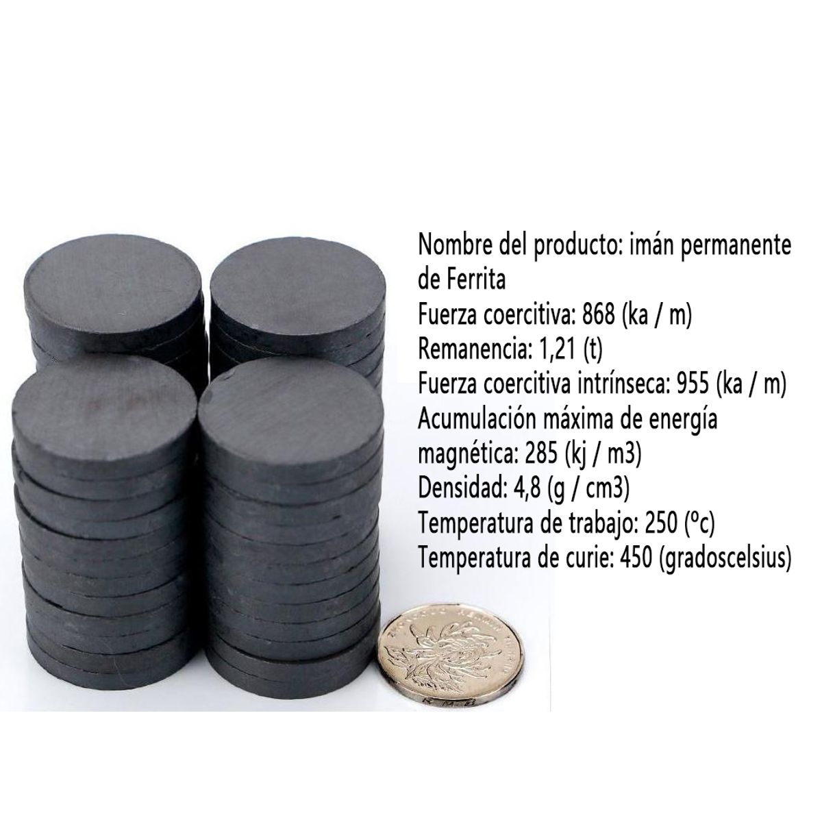 100pcs Disco Magnético Circular Permanente, marca GENERAL - Foto Principal