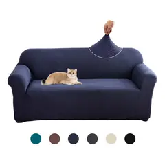 SUPERCENTER - Funda Sofá Cubre Sillón Protectora Para 3 Cuerpos Elastizada Azul oscuro