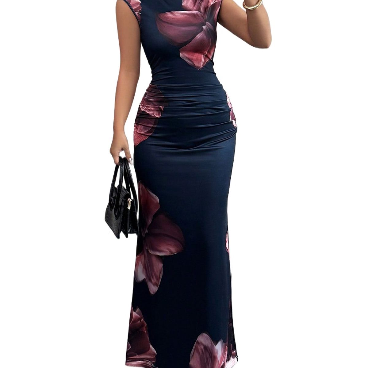 TIOZONEY - Vestido sin mangas con cuello halter - Azul