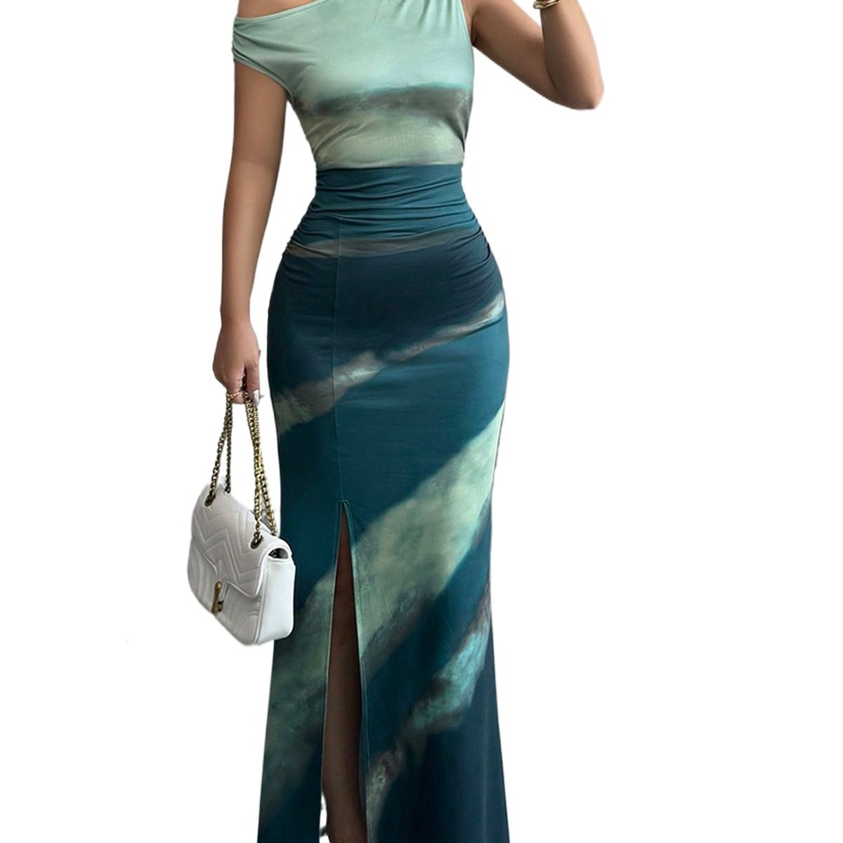 TIOZONEY - Vestido sin mangas con cuello halter - Verde