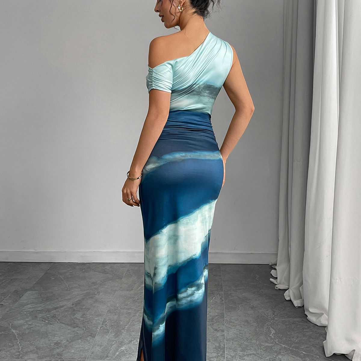 TIOZONEY - Vestido sin mangas con cuello halter - Verde