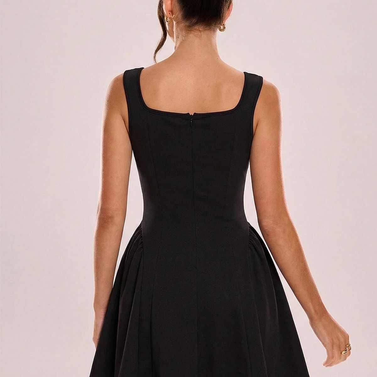 TIOZONEY - Vestido sin mangas con cuello halter - Negro