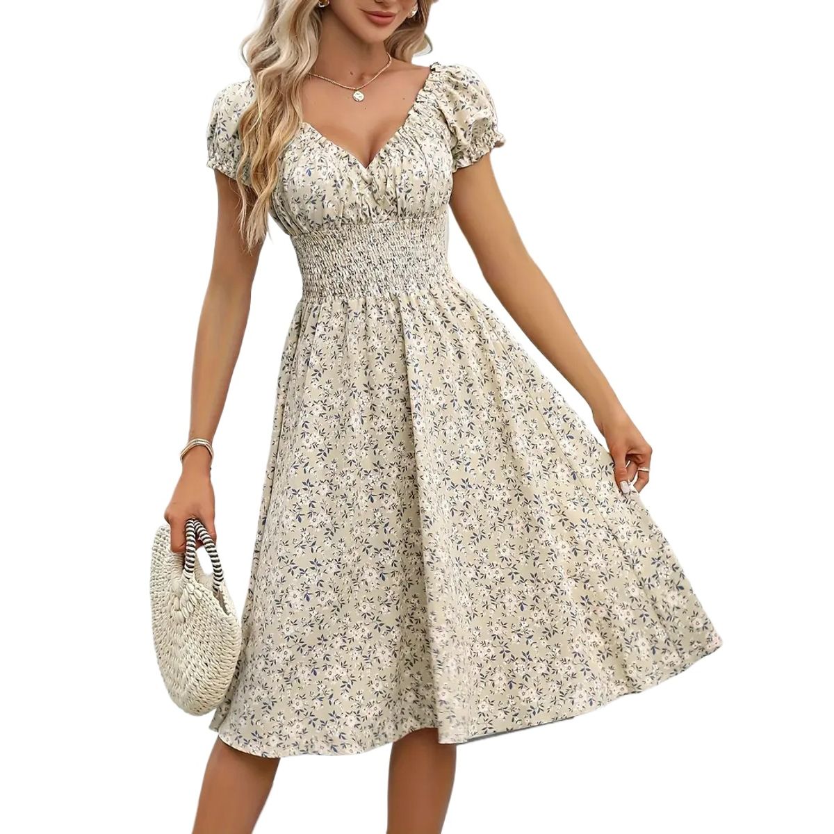 TIOZONEY - Vestido sin mangas con cuello halter - Gris